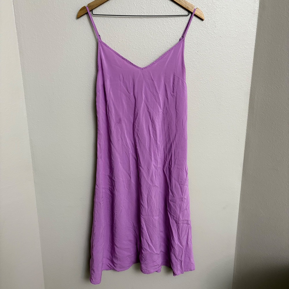 Free People Slip Dress Size Medium Purple Boho V-Neck Midi OB998042
